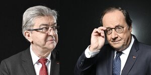 Jean-Luc Mlenchon, en avril 2023. Franois Hollande en octobre 2022.