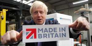 Le premier ministre Boris Johnson, dans le cadre d'une campagne pour les élections législatives britanniques