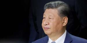 Le president chinois xi jinping lors d& 39 une session pleniere du sommet des brics a kazan