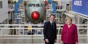 Macron et Merkel à Airbus