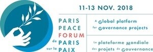 11-13 NOV. 2018 PARIS PEACE FORUM de PARIS sur la PAIX A Global platform for Governance projects la plateforme Mondiale des projets de Gouvernance_logo